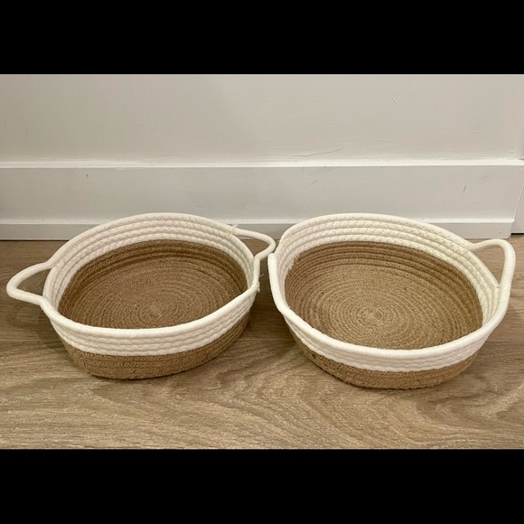Cotton Rope Two-Tone Low Baskets - Picture 3 of 4